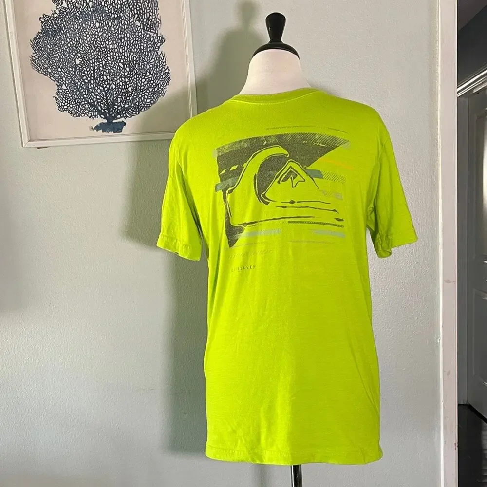 Quiksilver Men's Neon Green Graphic Tee